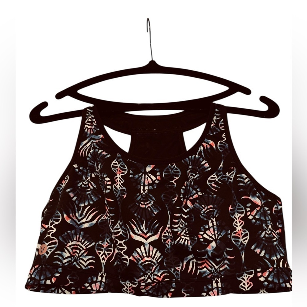 Livi Active Black Sports Bra with Multicolor Floral Print